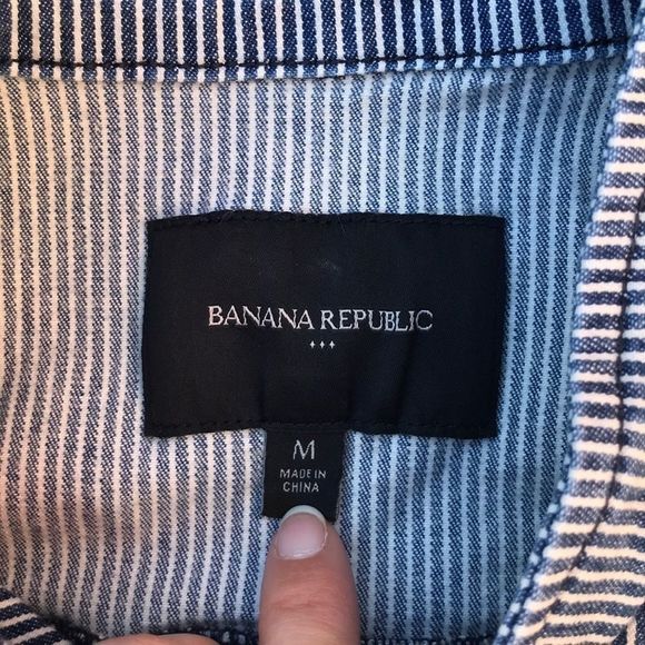 BANANA REPUBLIC Striped Railroad Moto Jacket - Picture 6 of 8